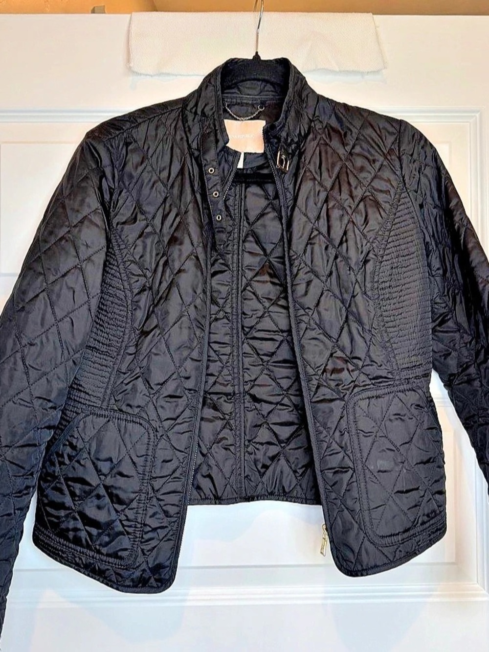 Banana Republic Women’s S Black Quilted Moto Jacket 2014 | 1153